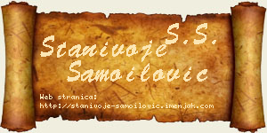 Stanivoje Samoilović vizit kartica